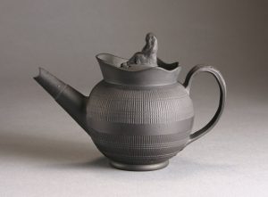 Child or bachelor size black basalt teapot. Attributed to Birch. 101mm High. c.1797-1805. AP/466.