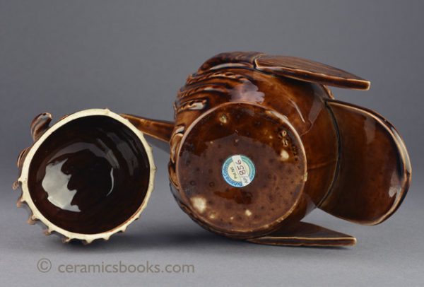 Treacleware (Rockingham glazed) Minton art-ware Owl Teapot. Base & lid. AP/856.