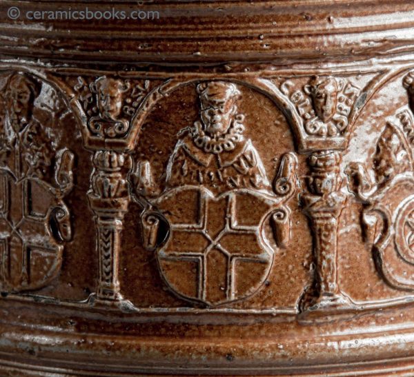 Raeren German stoneware jug. Electors of Rome. Dated 1603. Fig 2.