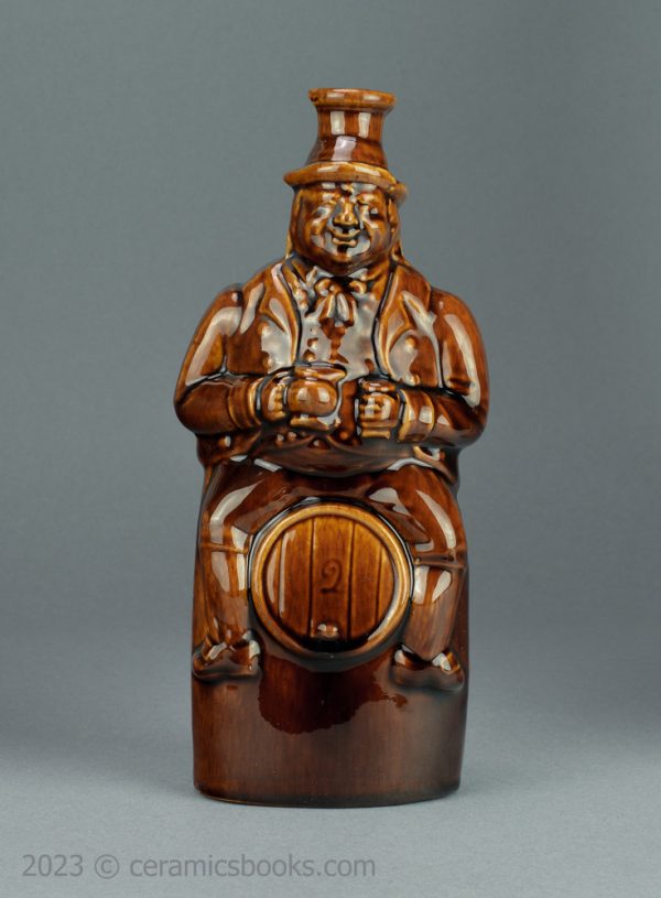 Treacleware Old Tom spirit flask. c.1840-1865. AP/952. Front.