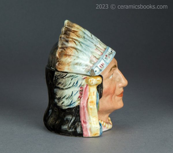 Austrian 'majolica' Native American chieftain humidor. c.1910-1920. AP/1363. Reverse.