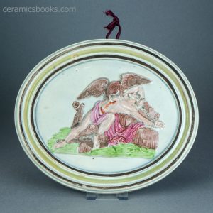 Pearlware wall plaque 'Prometheus and the Eagle'. c.1790-1810. AP/1711. Front.