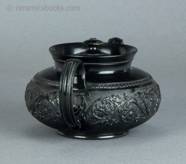 Black basalt teapot. Cyples. c.1820-1834. Back. AP/100.