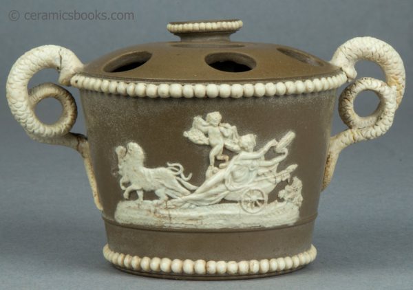 Pyrophorous vase with snake handles. c.1810-1827. AP/1477. Obverse sprig.