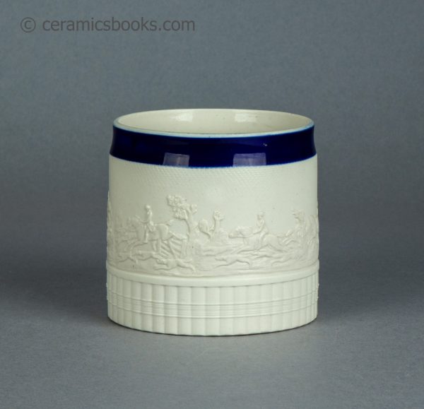 White felspathic stoneware mug. Attributed to Chetham & Woolley. c.1800-1810. AP/1644. Front.