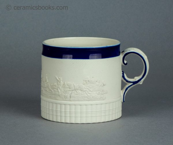 White felspathic stoneware mug. Attributed to Chetham & Woolley. c.1800-1810. AP/1644. Obverse.