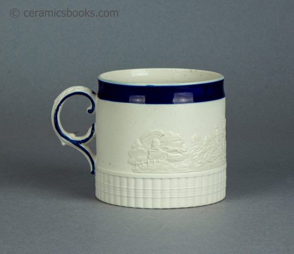 White felspathic stoneware mug. Attributed to Chetham & Woolley. c.1800-1810. AP/1644. Reverse.