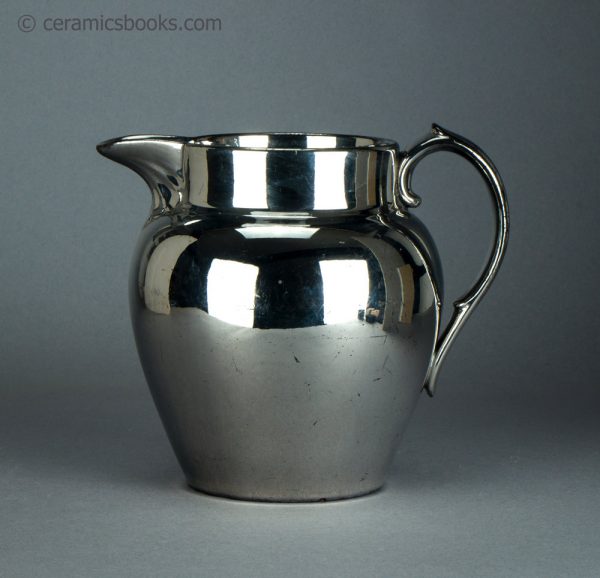 Silver lustreware jug. c.1820-1830. AP/386. Obverse.