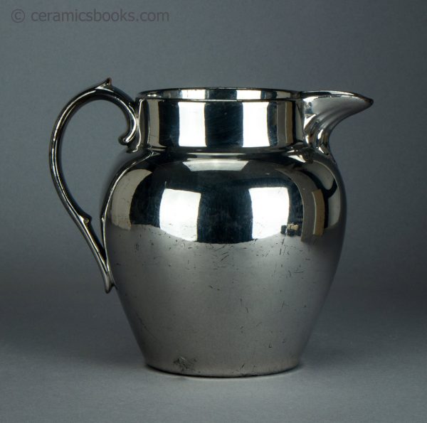 Silver lustreware jug. c.1820-1830. AP/386. Reverse.