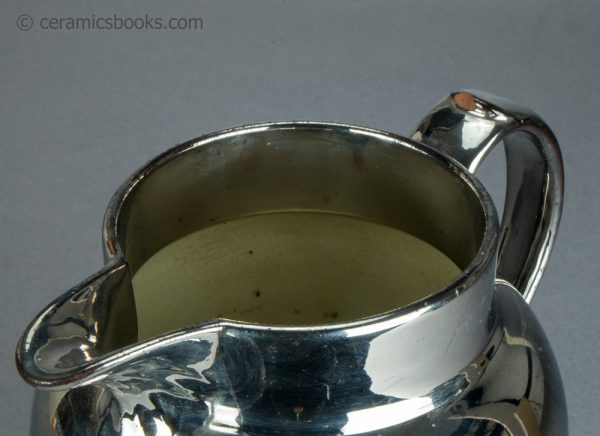 Silver lustreware jug. c.1820-1830. AP/386. Rim.