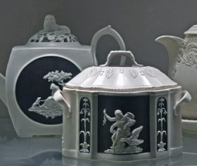 Group of white felspathic stoneware by Turner. c.1790-1810.
