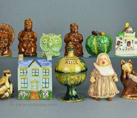 Group of earthenware moneyboxes / coin banks. English, Scottish, Austrian, Flemish. C19th to early C20th.
